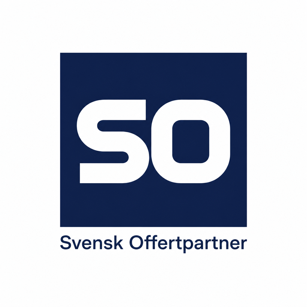 Svensk Offertpartner monogram logotyp på vit bakgrund